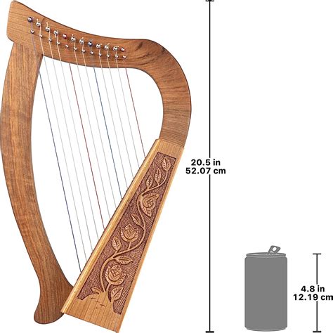 Buy Design Toscano Celtic Knot Walnut Tara Harp Instrument and Display ...