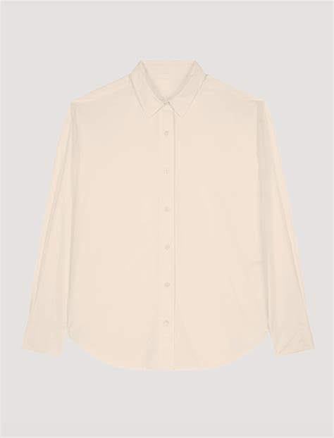 Men's cream poplin shirt - Qooqer