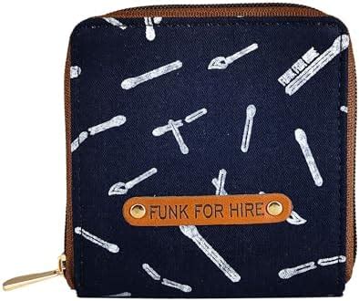 Funk For Hire Women Printed Petrol Blue Leatherette Wallet : Amazon.in ...