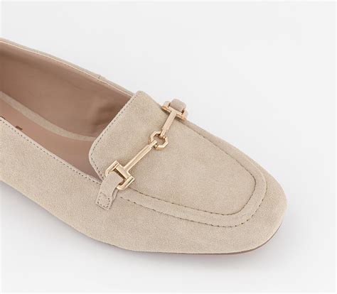OFFICE Flying High Snaffle Suede Loafers Beige Suede - Flat Shoes for Women