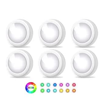Buy KINDEEP Wireless LED Puck Light 6 Pack, RGB Color Changing, Remote ...