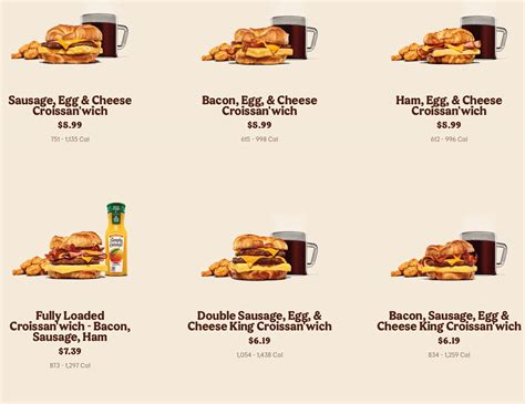 Burger King Breakfast Menu