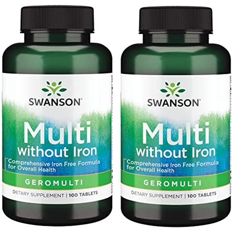 Buy Swanson Geromulti Without Iron (Multi for Seniors) 100 Tabs (2 Pack ...
