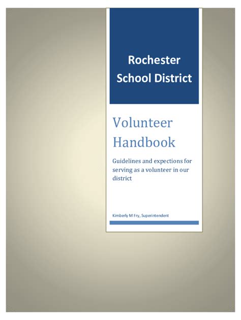 Fillable Online rochester wednet Volunteer Handbook. Guidelines and ...