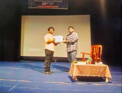 Mr. Tonmay Das, a Ph. D. Research Scholar working under the supervision ...