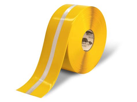 4" Yellow with Reflective Center Line - 75' Roll – Industrial Floor Tape