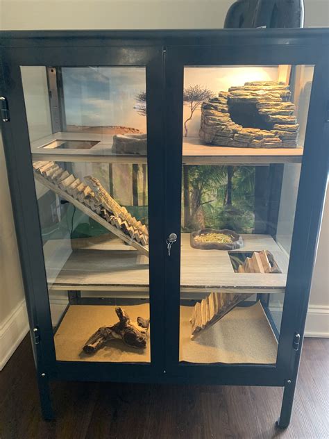 Multilevel Bearded Dragon habitat using IKEA Fabrikor glass door ...