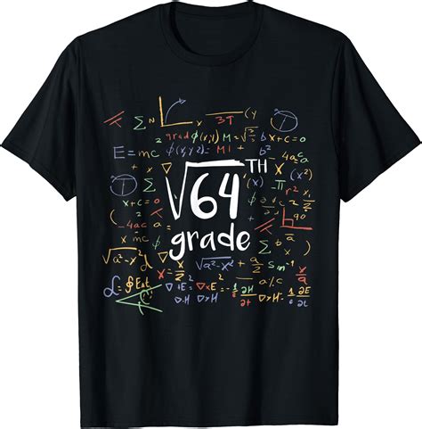Hot Trending Tee With First Day Of School 8Th Grade Square Root Of 64 Math Mom & Dad And Teacher ...