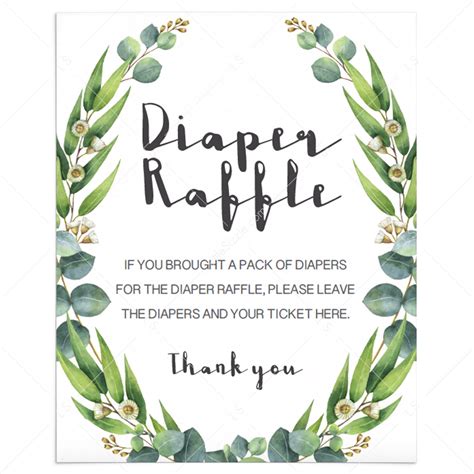 Printable Diaper Raffle Sign