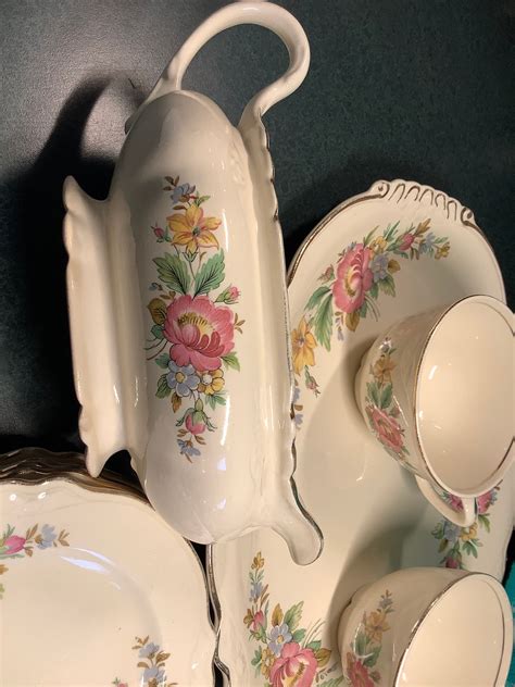 Vintage Homer Laughlin China Set (17 Items), Spring Wreath China - Etsy