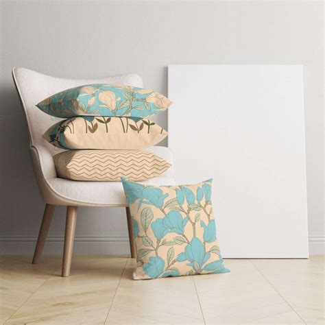 Teal - Beige Reversible Cushion Cover Set of 4 – Indigifts