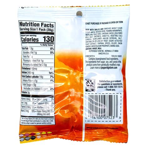 Goldfish Crackers Nutrition Label
