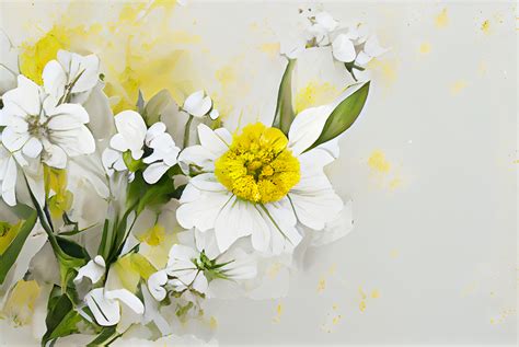 Free Yellow and White Flower Card Background