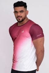 Gradient Round Neck T-Shirt Maroon – Cruisemax Sports