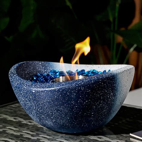 Brayden Studio Tabletop Fire Pit With Mixed Color, Outdoor & Indoor ...
