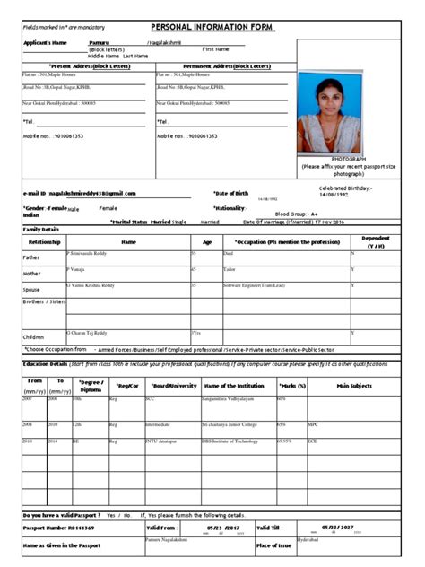 Image result for Individual Information Table