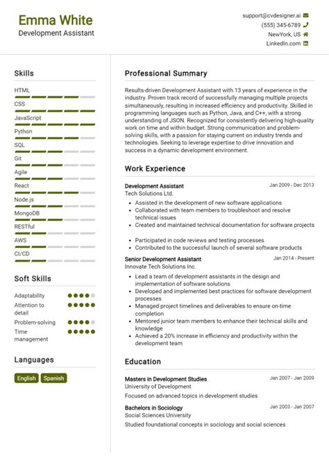 Development Associate Resume Examples 的图像结果