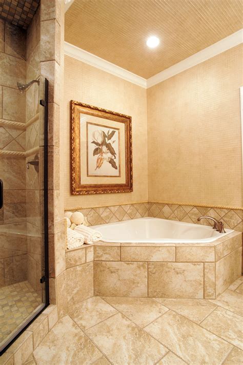 Small Bathroom Wall Tile Ideas With Corner Bathtub