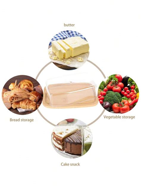 1pc Bamboo Butter Dish With Cover, Butter Box, Cake Box, Kitchen ...