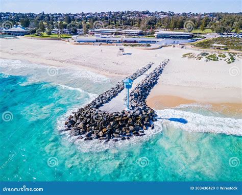 Aerial View of City Beach, Western Australia, Showing a Pier Leading Out into the Ocean Stock ...