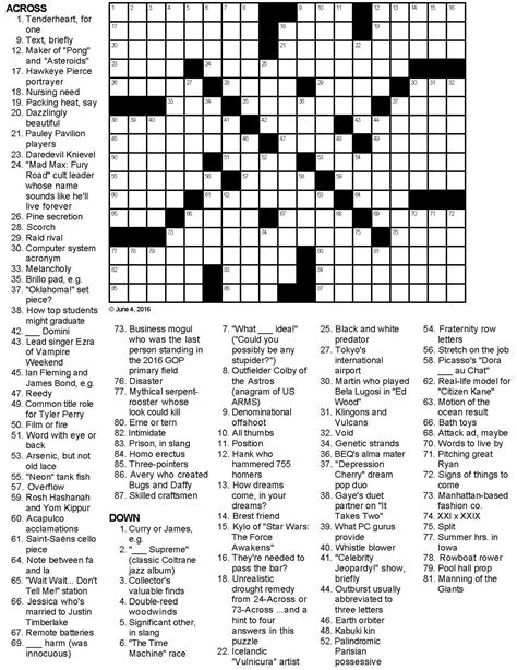Crossword Puzzles Pop Culture at Scott Gerber blog