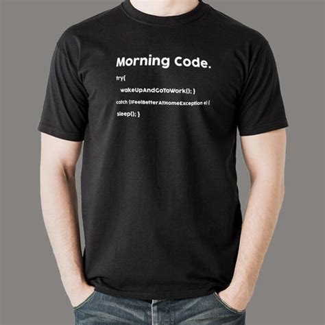 Morning Code Meme T-Shirt - Start Days with Code - TEEZ.in