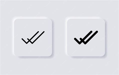 Dubbel vinkje icoon check box vink symbool in neumorphism buttons ui ...