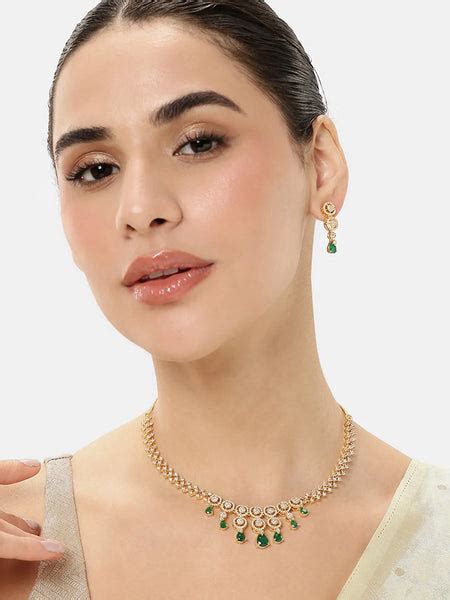Luxe Necklace Earrings Set with Cubic Zirconia & Crystal | Peora