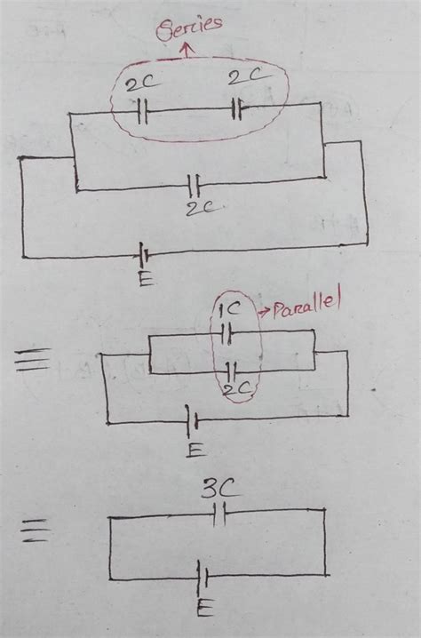 Three capacitors are connected with the source of electromotive force ...