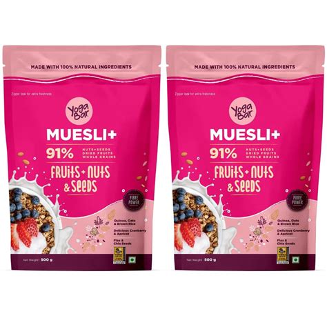 Yogabar Fruit and Nut Muesli 1kg | Muesli with 29% Fruits, Nuts and ...