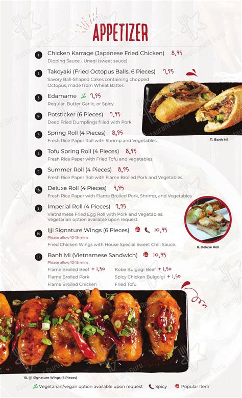 Menu at Ijji Poke Don restaurant, Reno