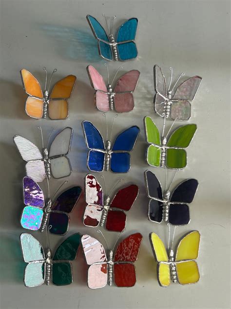 ANY COLOR Stained Glass Butterflies With and Without Magnet ...