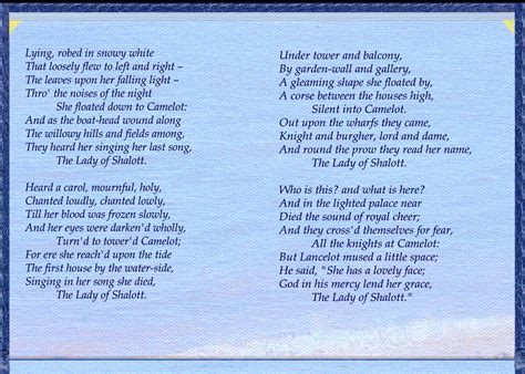 The Lady Of Shalott Poem The Superficiality Of “The Lady Of