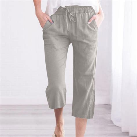 SELONE Linen Pants for Women Petite Plus Drawstring With Pockets Baggy ...