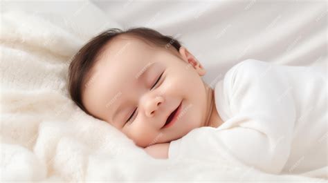 Premium AI Image | Baby smiling while sleeping portrait
