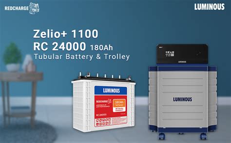 Luminous Inverter & Battery Combo with Trolley for Home, Office & Shops ...