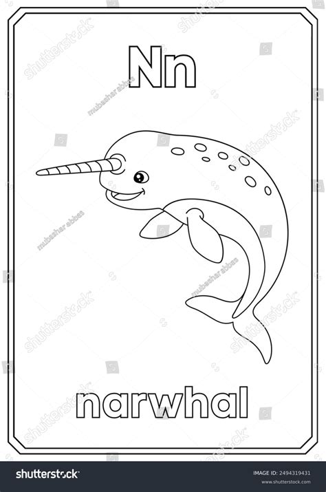 Alphabet N Coloring Page Kids Drawing Stock Illustration 2494319431 ...