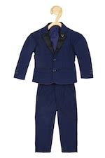 Buy Boys Navy Check Regular Fit Two Piece Suit Online - 865663 | Allen ...