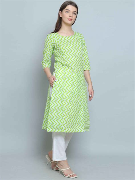 Green Pure Cotton Straight Feeding Kurta Set