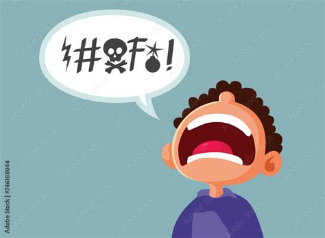 Child Using Foul Bad Language Vector Cartoon Character Illustration ...