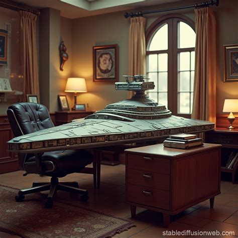 1970s Star Wars Imperial Destroyer Office | Stable Diffusion Online