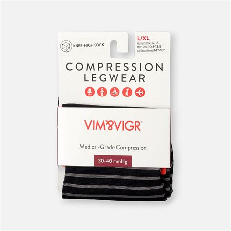 FSA Eligible VIM & VIGR Nylon Compression Socks, Little Stripe Black ...