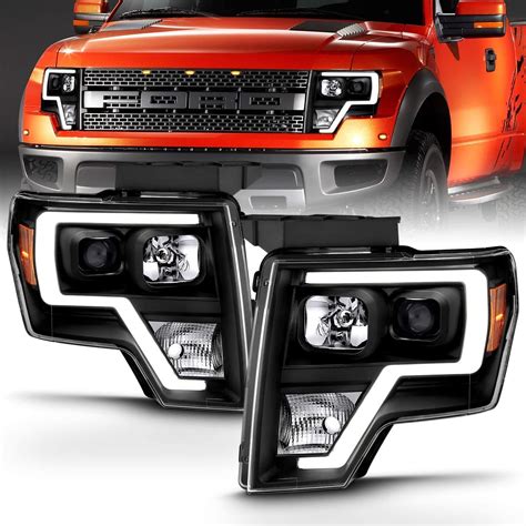 Buy AmeriLite Square Projector Black Headlights Pair LED Bar Set For ...