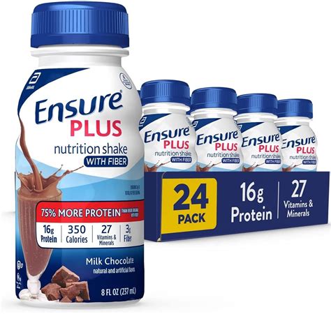 Amazon.com: Ensure Plus Nutrition Shake With Fiber, 16 Grams of Protein, Meal Replacement, Milk ...