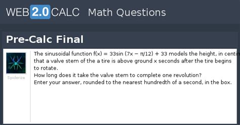 View question - Pre-Calc Final