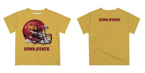 Iowa State Cyclones ISU Original Dripping Football Helmet Gold T-Shirt ...