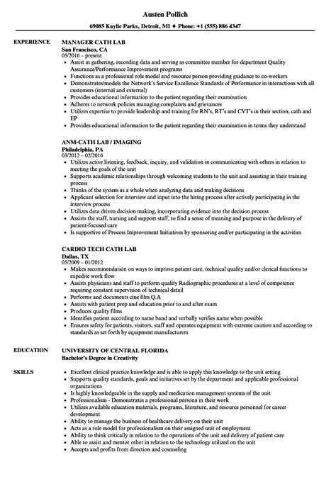 Image result for Cath Lab Tech Resume