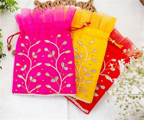 Yellow - Premium Gotta Patti Potli – Devastram