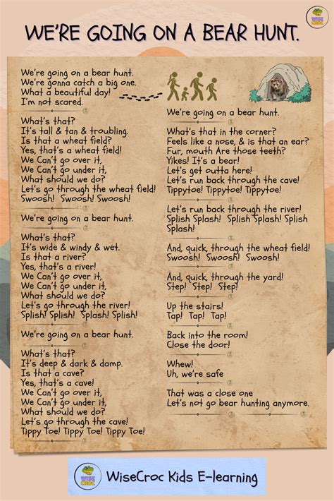 We Are Going on a Bear Hunt Words: A Classic Kids Tale | Kids poems ...