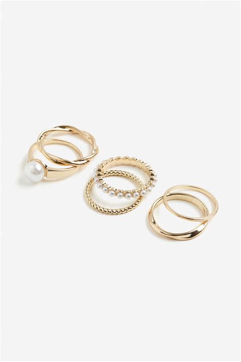 6-pack rings - Gold-coloured - Ladies | H&M IN